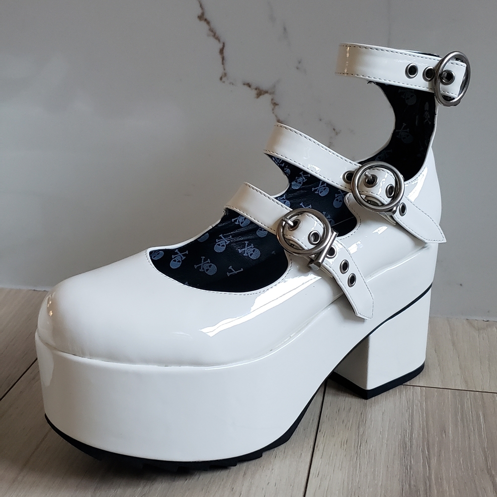 Dolls Kill Mary Jane Heels 8M Lamoda Run The World Chunky Platform Dolly Shoes